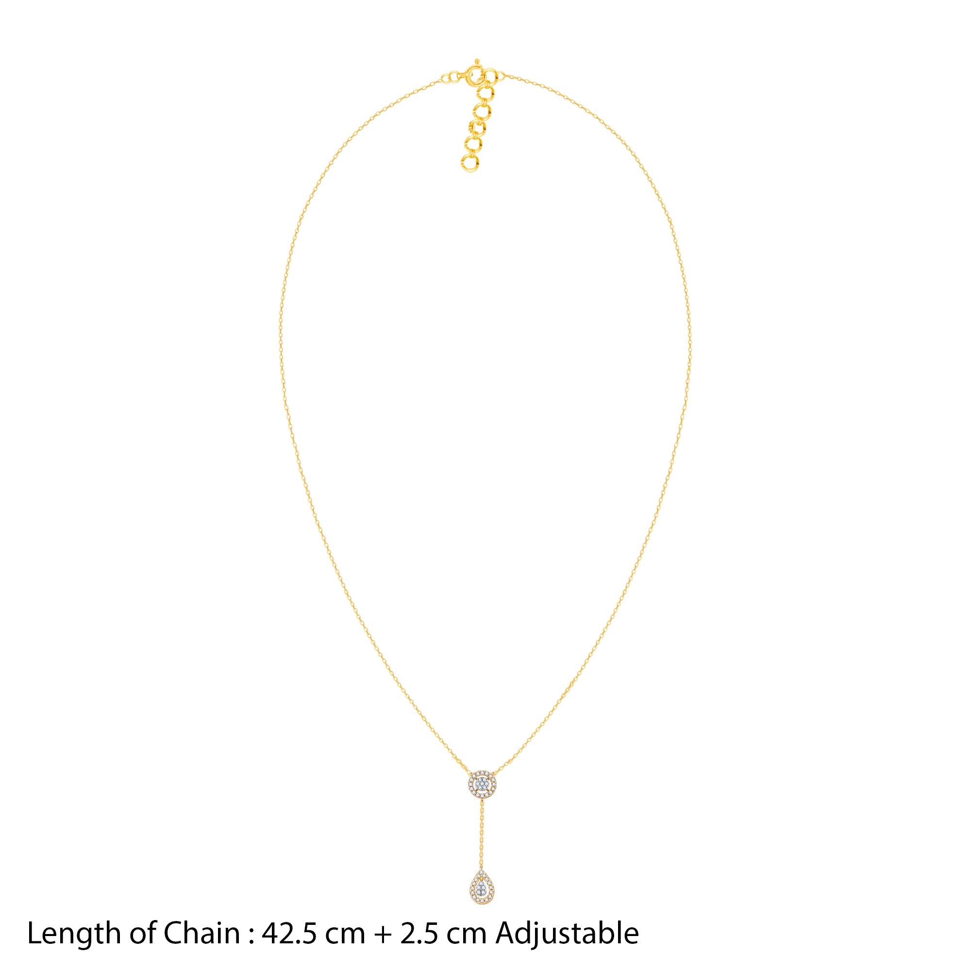 Gold Glam Drop Solitaire Diamond Necklace - view 5