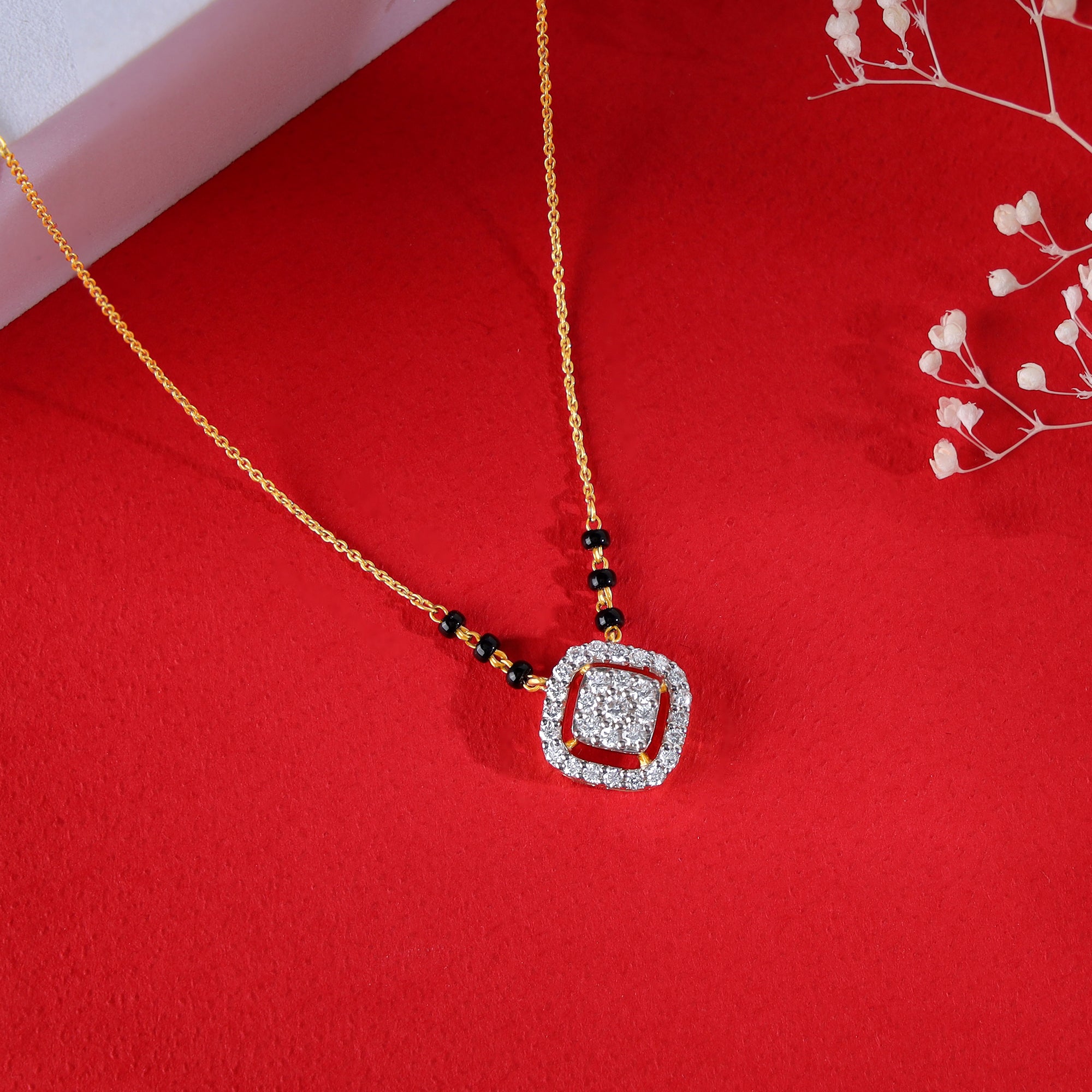 Gold Sushma Lab Grown Diamond Mangalsutra - view 2