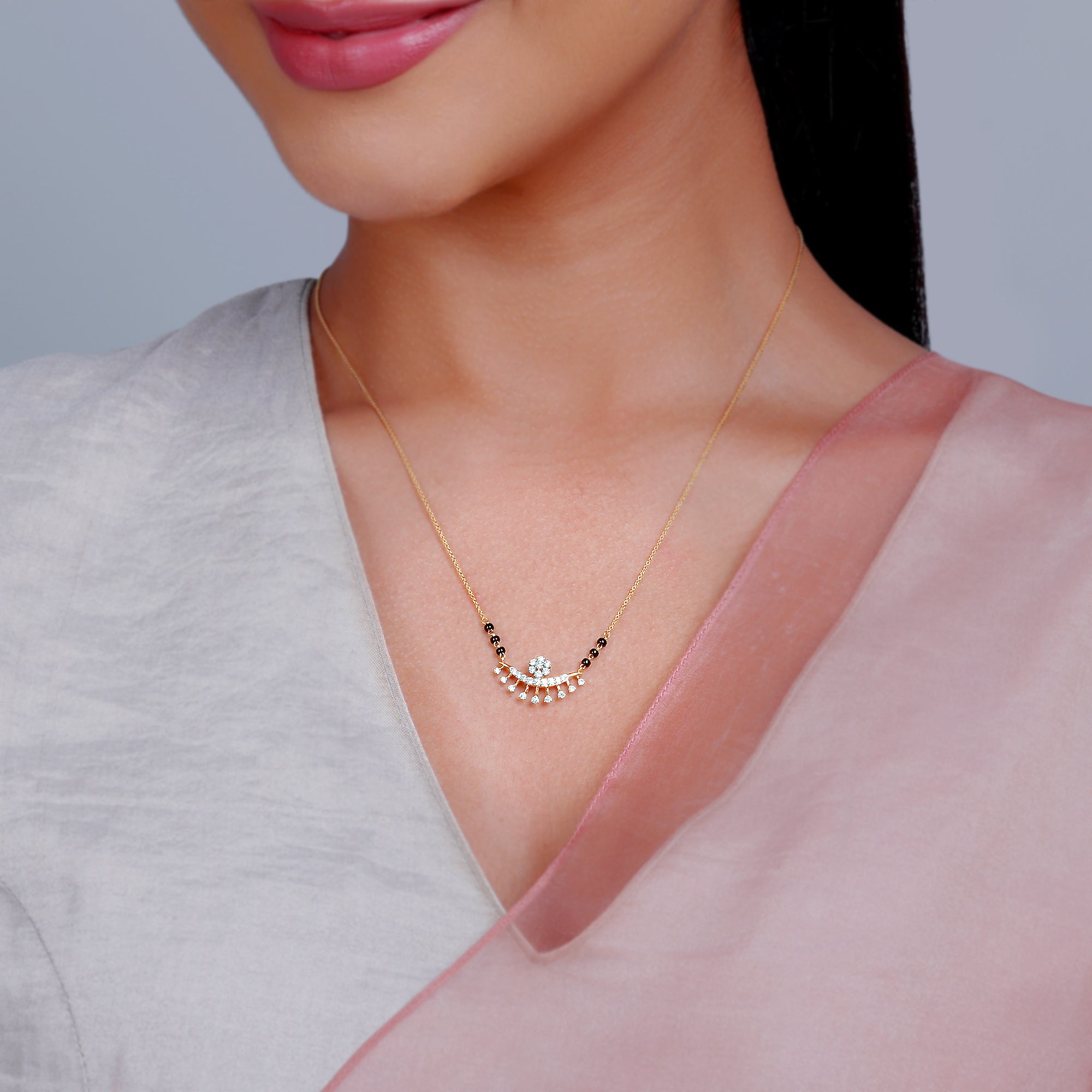 Gold Sunidhi Diamond Mangalsutra - view 3