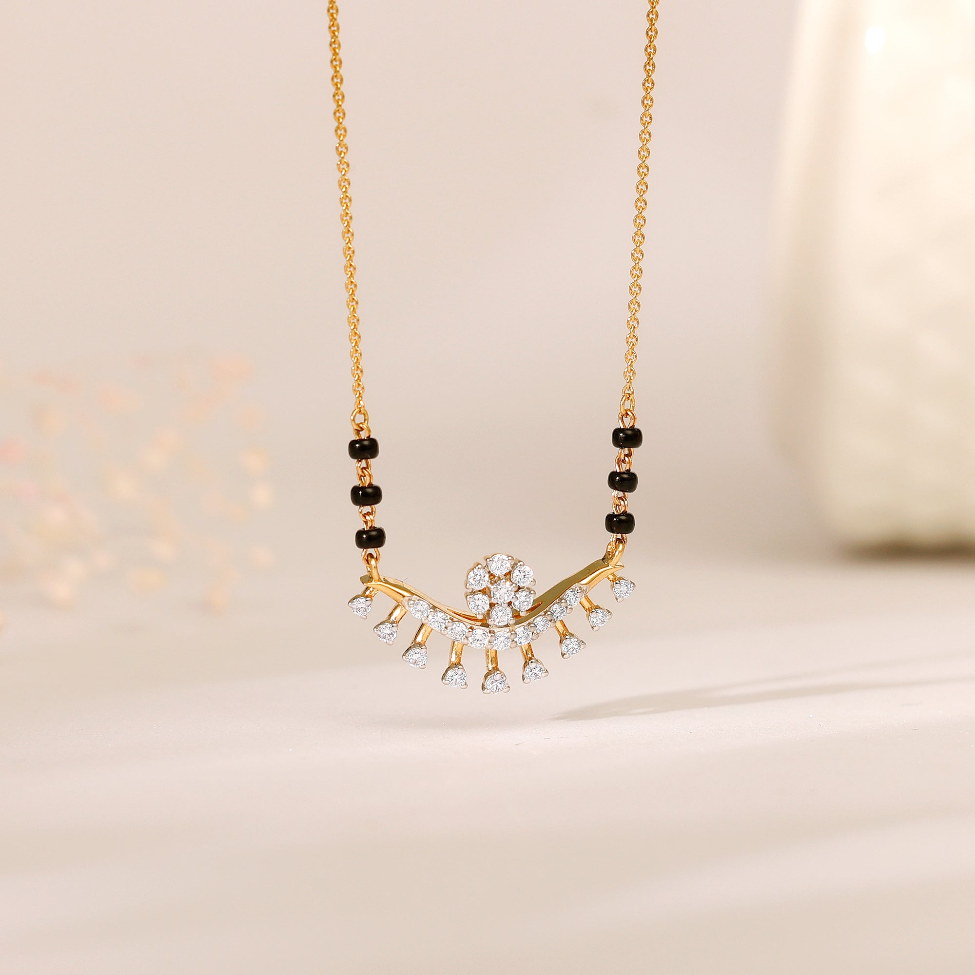 Gold Sunidhi Diamond Mangalsutra - view 2