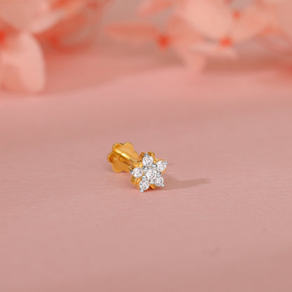 Gold Aurelia Lab Grown Diamond Nose Pin
