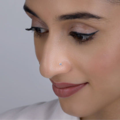 Rose Gold Minimal Lab Grown Diamond Nose Pin