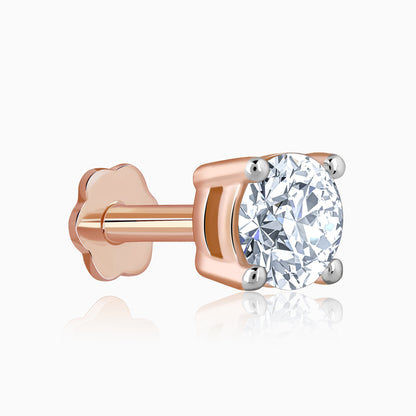 Rose Gold Minimal Lab Grown Diamond Nose Pin