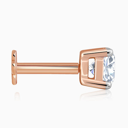Rose Gold Minimal Lab Grown Diamond Nose Pin
