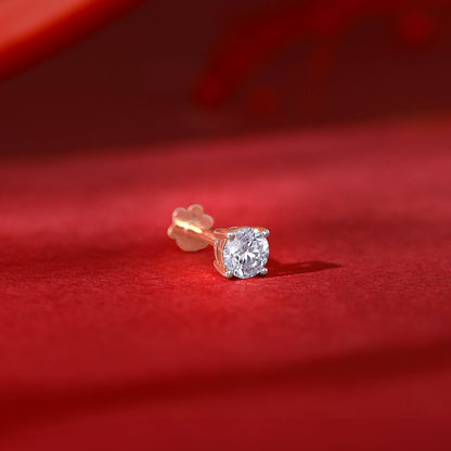 Rose Gold Minimal Lab Grown Diamond Nose Pin