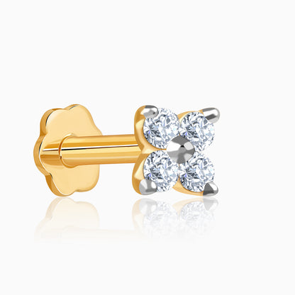 Gold Sparkle Squad Lab Grown Diamond Nose Pin