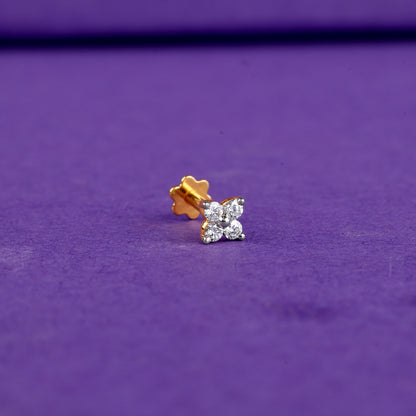 Gold Sparkle Squad Lab Grown Diamond Nose Pin