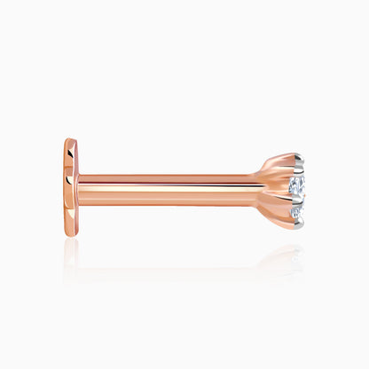 Rose Gold Dot of Delight Diamond Nose Pin