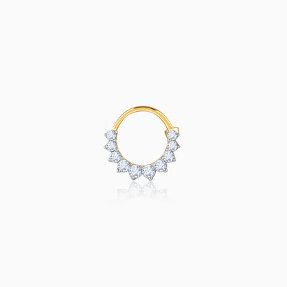 Gold Triangular Charm Lab Grown Diamond Nose Ring