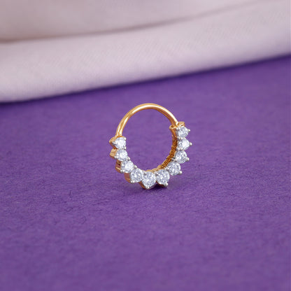 Gold Triangular Charm Lab Grown Diamond Nose Ring