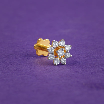 Gold Stardust Lab Grown Diamond Nose Pin