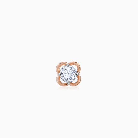 Rose Gold Floral Lab Grown Diamond Nose Pin