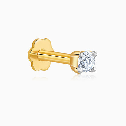 Gold Grace Solitaire Lab Grown Diamond Nosepin