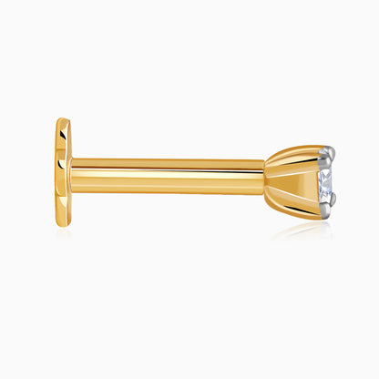 Gold Grace Solitaire Lab Grown Diamond Nosepin