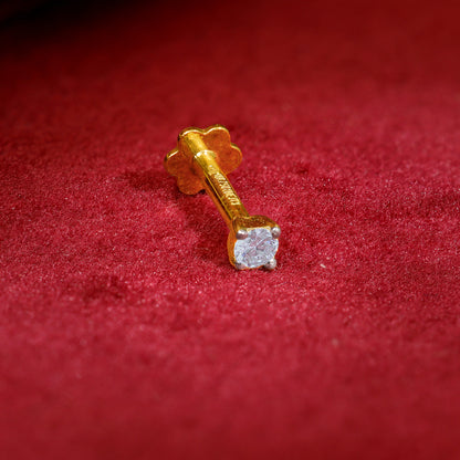 Gold Grace Solitaire Lab Grown Diamond Nosepin