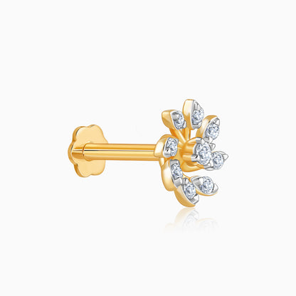 Gold Petal Twirl Lab Grown Diamond Nosepin