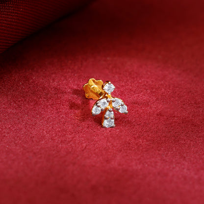 Gold Lushleaf Lab Grown Diamond Nose Pin