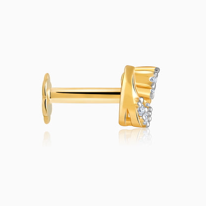 Gold Circle of Light Lab Grown Diamond Nosepin