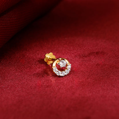 Gold Circle of Light Lab Grown Diamond Nosepin