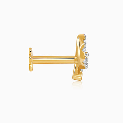 Gold Cirlia Lab Grown Diamond Nose Pin