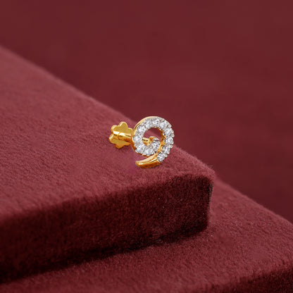 Gold Cirlia Lab Grown Diamond Nose Pin