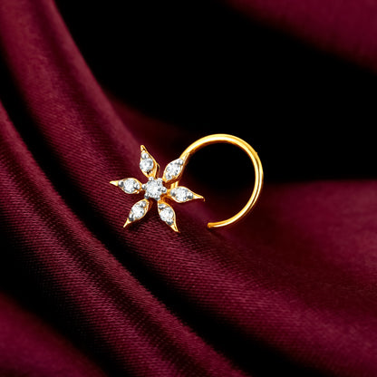 Gold Blossom Brilliance Diamond Nose Pin