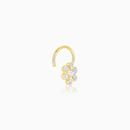Gold Floral Elegance Diamond Nose Pin