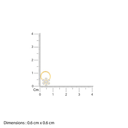 Gold Floral Elegance Diamond Nose Pin