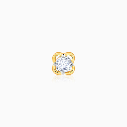 Gold Floral Lab Grown Diamond Nose Pin