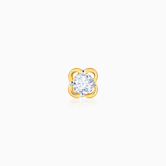 Gold Floral Lab Grown Diamond Nose Pin