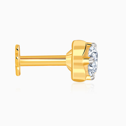 Gold Floral Lab Grown Diamond Nose Pin