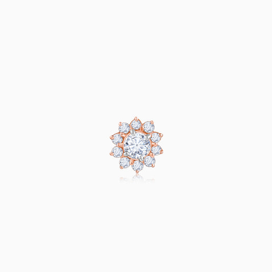 Rose Gold Sunstar Lab Grown Diamond Nose Pin