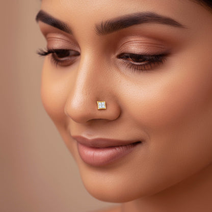 Gold Sharp Shine Lab Grown Diamond Nosepin