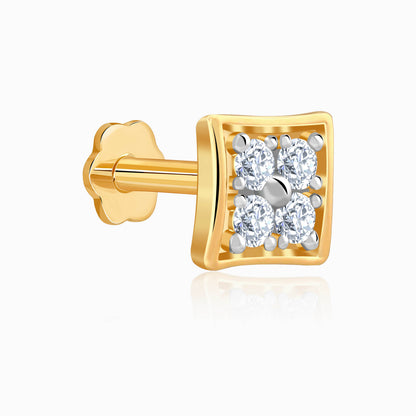 Gold Sharp Shine Lab Grown Diamond Nosepin