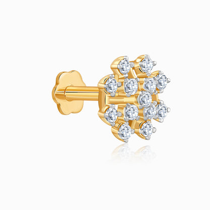 Gold Mosaic Lab Grown Diamond Nosepin