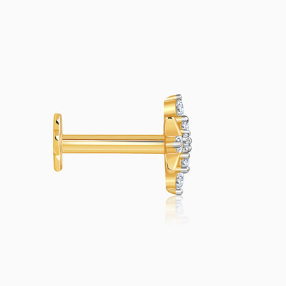 Gold Bold Slash Lab Grown Diamond Nosepin