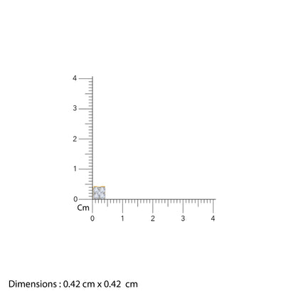 Gold Glittering Cube Lab Grown Diamond Nose Pin
