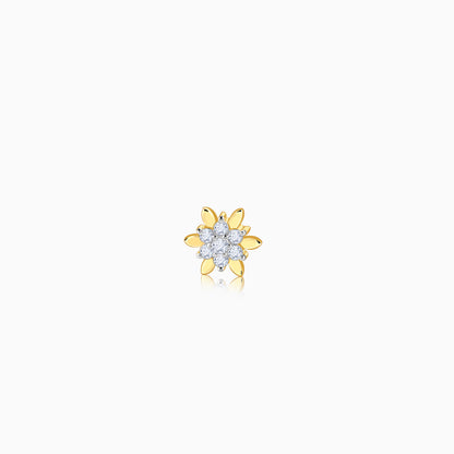 Gold Snowbloom Lab Grown Diamond Nosepin