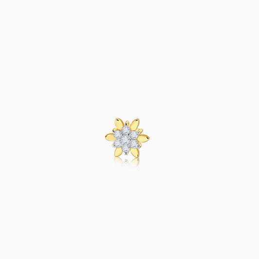 Gold Snowbloom Lab Grown Diamond Nosepin
