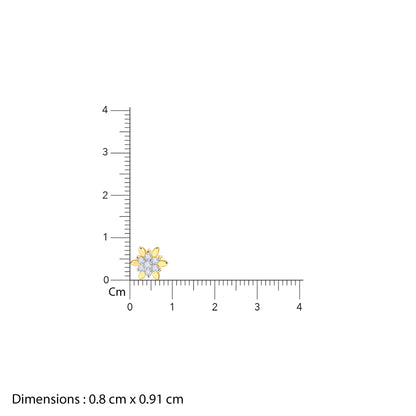 Gold Snowbloom Lab Grown Diamond Nosepin
