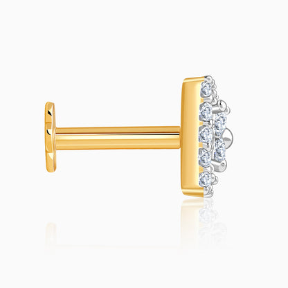Gold  Princess Bloom Lab Grown Diamond Nose Pin