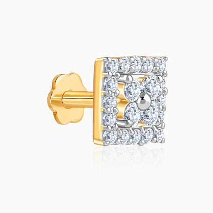 Gold  Princess Bloom Lab Grown Diamond Nose Pin