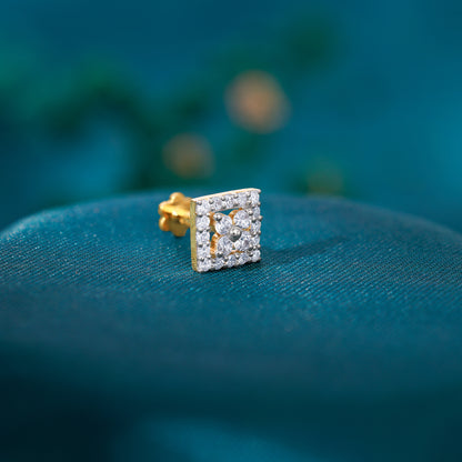 Gold  Princess Bloom Lab Grown Diamond Nose Pin