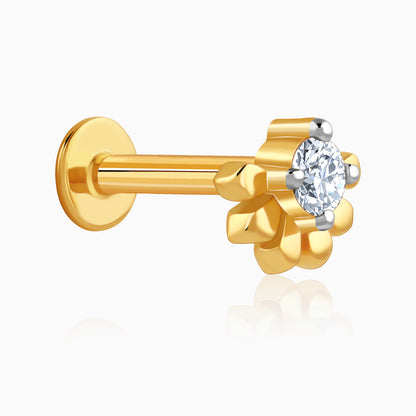 Gold Solaris Bloom Lab Grown Diamond Nose Pin
