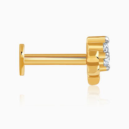 Gold Solaris Bloom Lab Grown Diamond Nose Pin