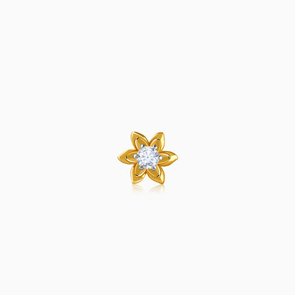 Gold Noor Petal Lab Grown Diamond Nose Pin