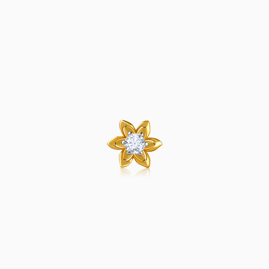 Gold Noor Petal Lab Grown Diamond Nose Pin