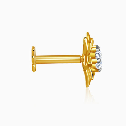 Gold Noor Petal Lab Grown Diamond Nose Pin