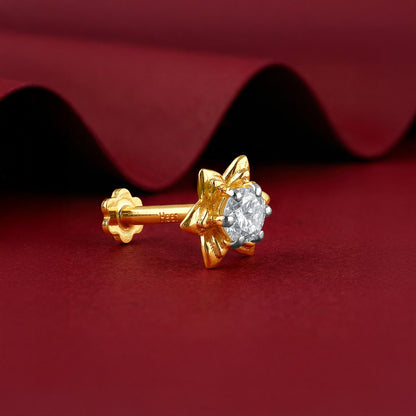 Gold Noor Petal Lab Grown Diamond Nose Pin