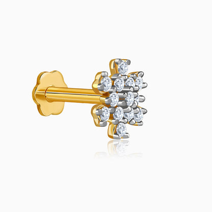 Gold Vanya Flora Lab Grown Diamond Nose Pin